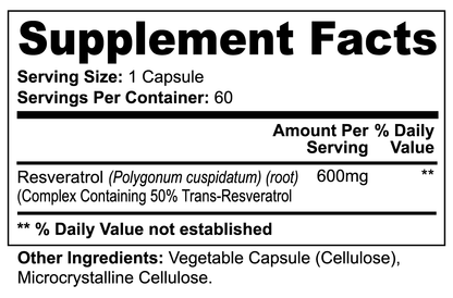 Resveratrol 50% 600mg - OzSupps